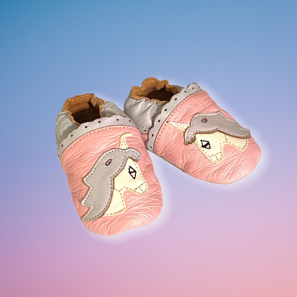 Mini Star Unicorn Leather Baby Girl Moccasins